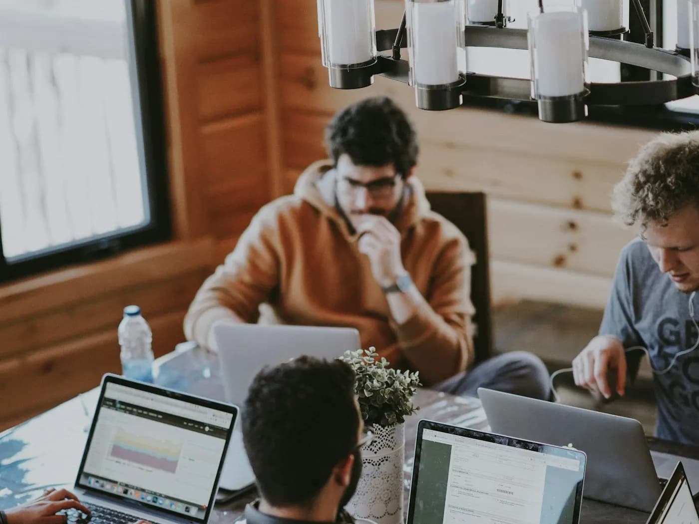 Professionals collaborating in an office